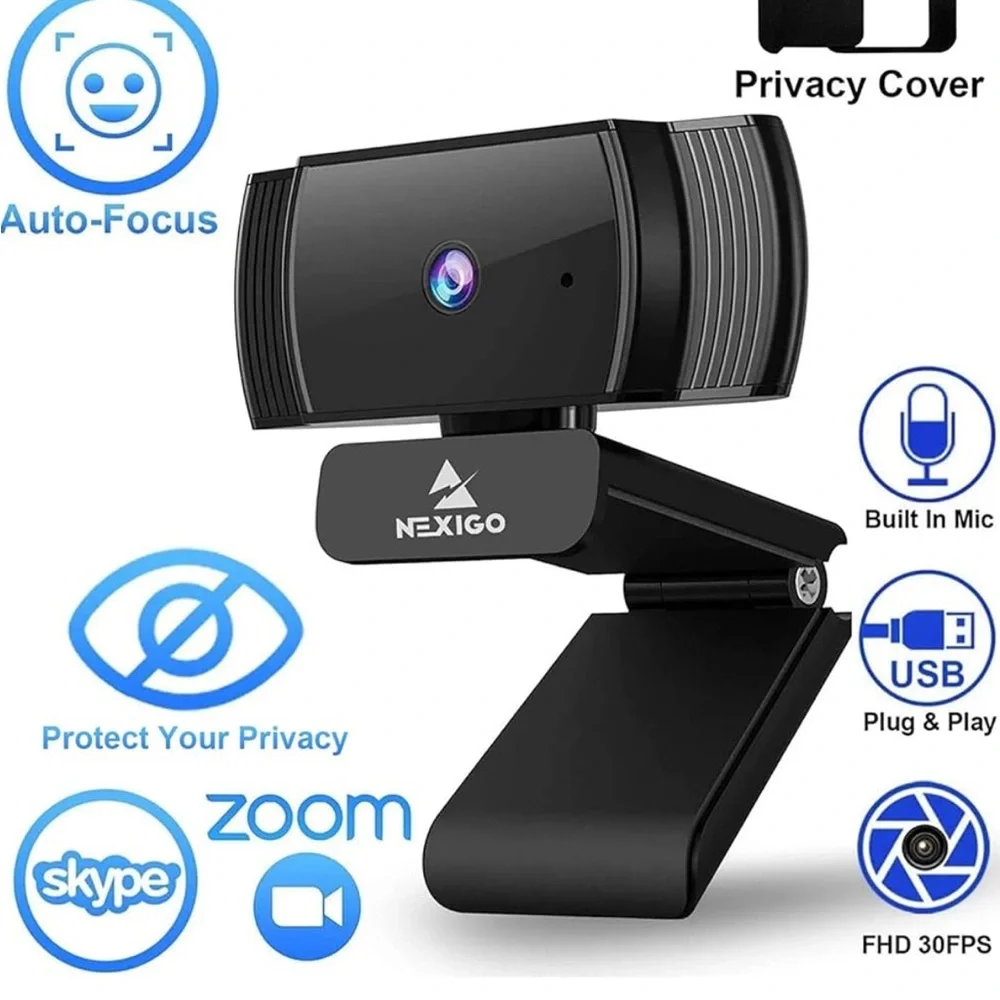 NexiGo N930AF Webcam‎ with Microphone for Desktop/Laptop, Autofocus,1080p HD USB